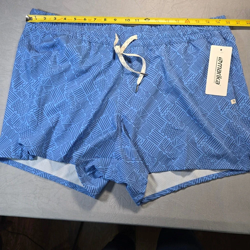 Marika Adventure Cassidy Print Shorts XXL Blue Granada Sky Multi Line‎ Ripstop
